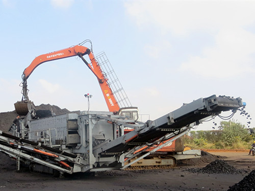 tracked mobile construction waste crusher plant